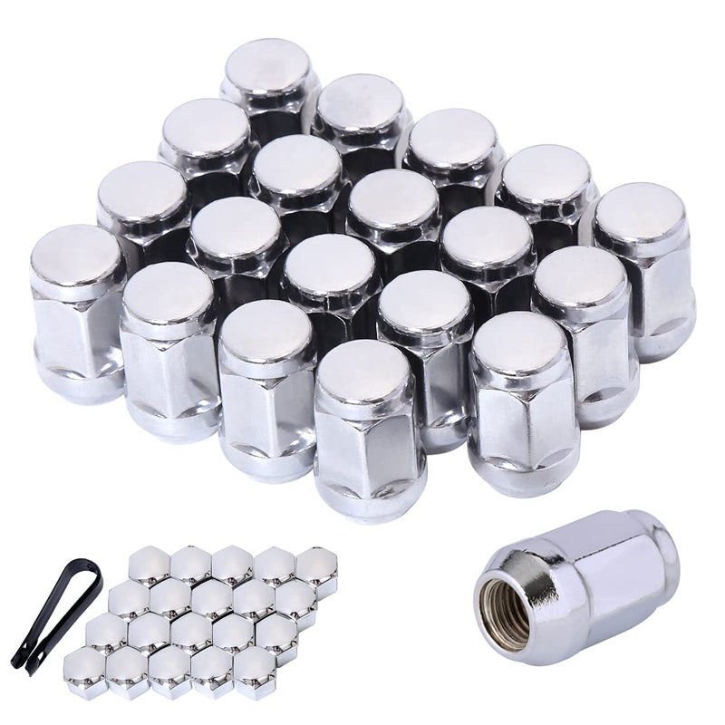 ChnewAuto M12x1.5 Chrome Acorn Lug Nuts, Set of 20, Fits Ford Fusion, Escape, etc. - Image 1